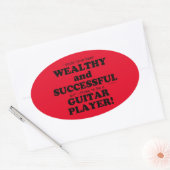 Guitar Wealthy & Succesvolle Oval Sticker (Envelop)