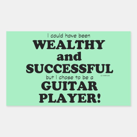 Guitar Wealthy & Succesvolle rechthoekige Sticker (Voorkant)