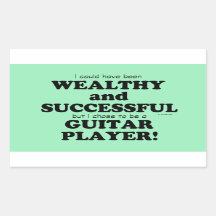 Guitar Wealthy & Succesvolle rechthoekige Sticker