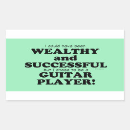 Guitar Wealthy & Succesvolle rechthoekige Sticker