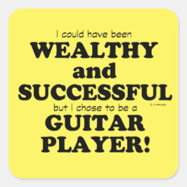 Guitar Wealthy & Succesvolle Square Sticker