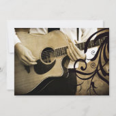 Guitar Wedding Invitation Kaart (Achterkant)