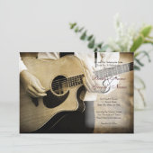 Guitar Wedding Invitation Kaart (Staand voorkant)