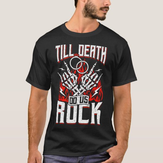 Guitar Wedding Theme Rock N Roll Bride T-shirt (Voorkant)
