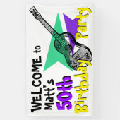 Guitar Welkom bij de 50e verjaardag van de feestda Spandoek (Verticaal)