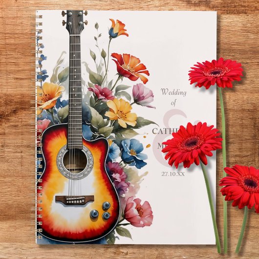 Guitar Wildflower Ampersand Musical Wedding  Planner