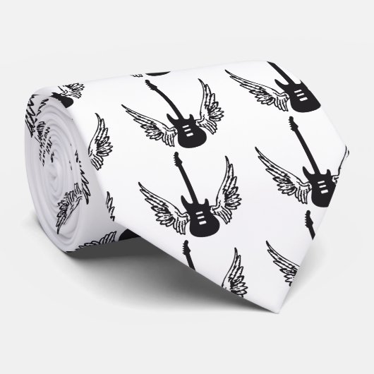 guitar wings stropdas (Opgerold)