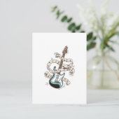 guitar with notes briefkaart (Staand voorkant)