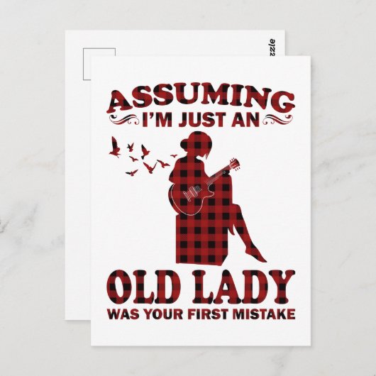 Guitar Woman veronderstelde dat ik gewoon een oude Briefkaart (Voorkant / Achterkant)