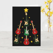 Guitar Xmas Tree Musical Guitar Lovers Guitarist C Kaart (Gele Bloem)