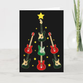 Guitar Xmas Tree Musical Guitar Lovers Guitarist C Kaart (Voorkant)