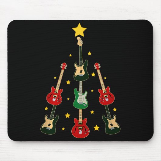Guitar Xmas Tree Musical Guitar Lovers Guitarist C Muismat (Voorkant)