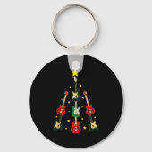 Guitar Xmas Tree Musical Guitar Lovers Guitarist C Sleutelhanger (Voorkant)