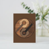 Guitar Yin Yang Wood Kijk Akoestisch Briefkaart (Staand voorkant)