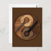 Guitar Yin Yang Wood Kijk Akoestisch Briefkaart (Voorkant / Achterkant)