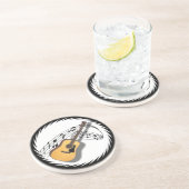 GUITAR ZANDSTEEN ONDERZETTER (Zijkant)