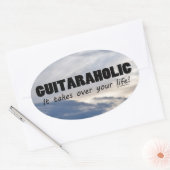 Guitaraholic Life Oval Sticker (Envelop)