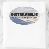 Guitaraholic Life Oval Sticker (Tas)