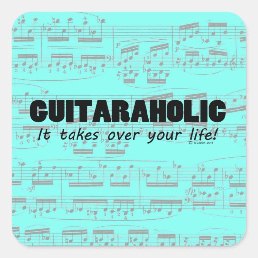 Guitaraholic Life Square Sticker (Voorkant)