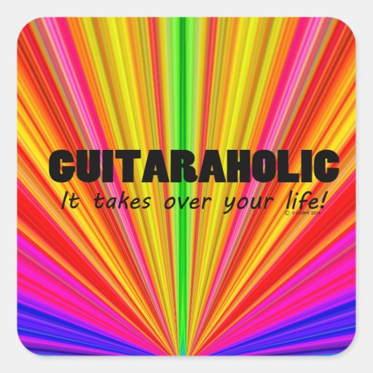 Guitaraholic Life Square Sticker (Voorkant)