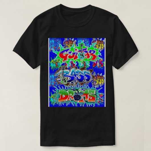 GuitarBassDrums 1 van LowEndGraphics T-shirt (Design voorkant)