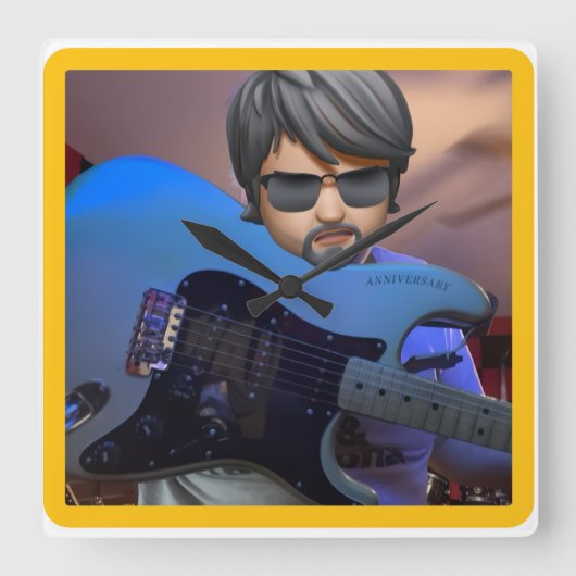 Guitarbizon  vierkante klok (Voorkant)