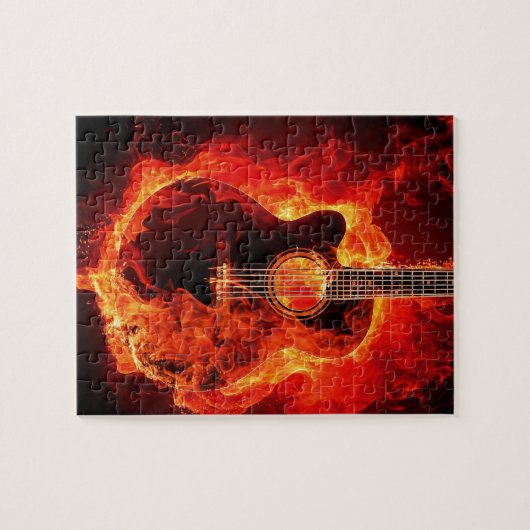 Guitare en feu legpuzzel (Horizontaal)