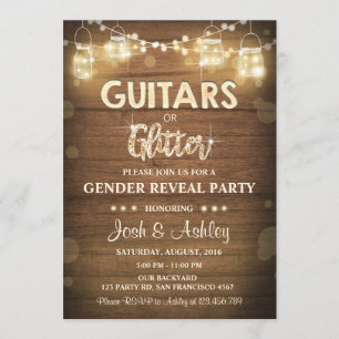 Guitaren of Glitter Gender Relitation Rustic Kaart