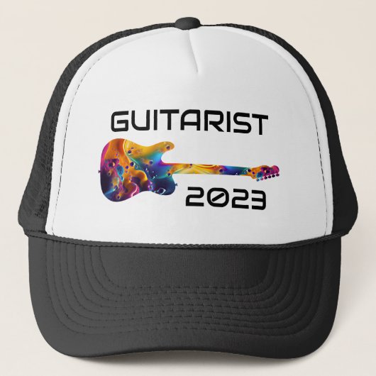 GUITARIST 2023 COLORFUL GUITAR BAND GIFT TRUCKER PET (Voorkant)