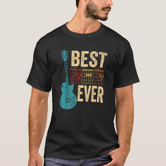 Guitarist Best Dad Ever D A D Chord Guitar Father' T-shirt (Voorkant)