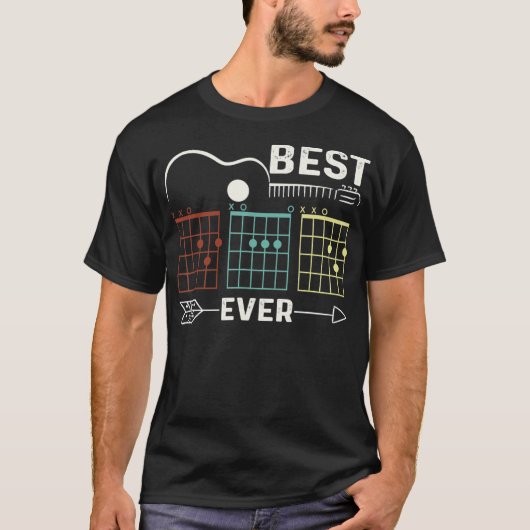 Guitarist Best Dad Oover Guitar Dad Chord Rock Fat T-shirt (Voorkant)