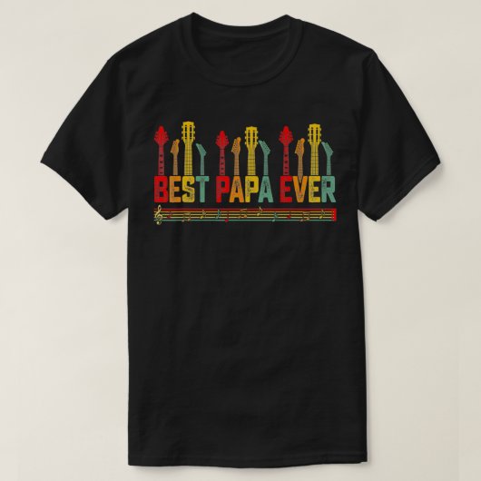 Guitarist Beste Papa Ever Guitar Fathers Dag T-shirt (Design voorkant)
