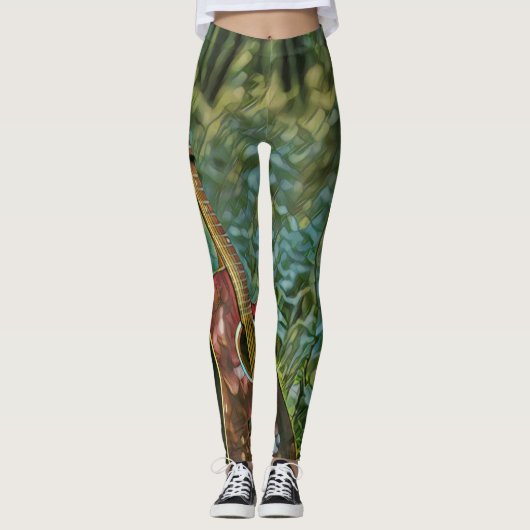 Guitarist birthday gift leggings (Voorkant)