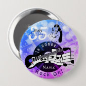 Guitarist Birthday Theme Button HAMbWG (Voorkant /achterkant)