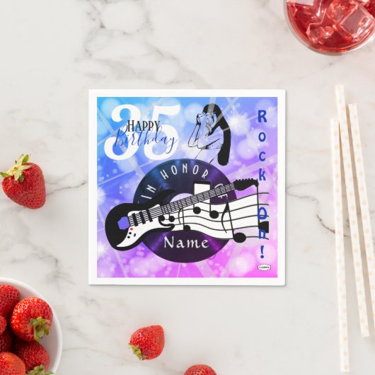 Guitarist Birthday Theme Napkin HAMbWG Servet (Insitu)