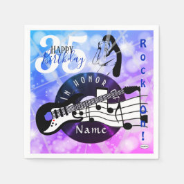 Guitarist Birthday Theme Napkin HAMbWG Servet