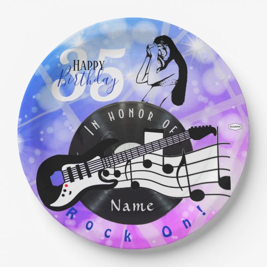 Guitarist Birthday Theme Paper Bord HAMbWG (Voorkant)