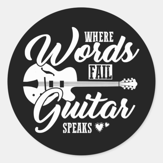 Guitarist cadeau gitaar gezegde aardig ronde sticker (Voorkant)
