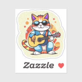 guitarist cat sticker