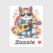 guitarist cat sticker (Vel)