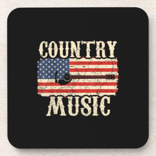 Guitarist Country Music Guitar American Flag Birth Bier Onderzetter