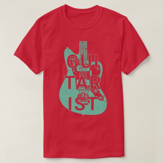 Guitarist Electric Guitar Body Surf Groen Kleur T-shirt (Design voorkant)