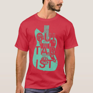 Guitarist Electric Guitar Body Surf Groen Kleur T-shirt