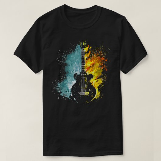Guitarist elektrisch gitaarvuur en ijsmussen t-shirt (Design voorkant)