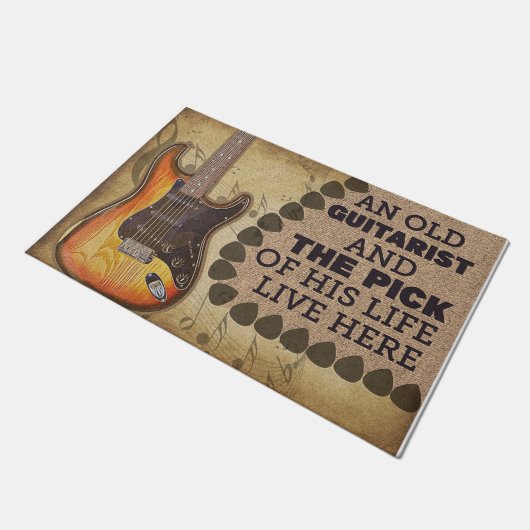 Guitarist Family Doormat, Instrument Lover Gift Deurmat (Schuin)
