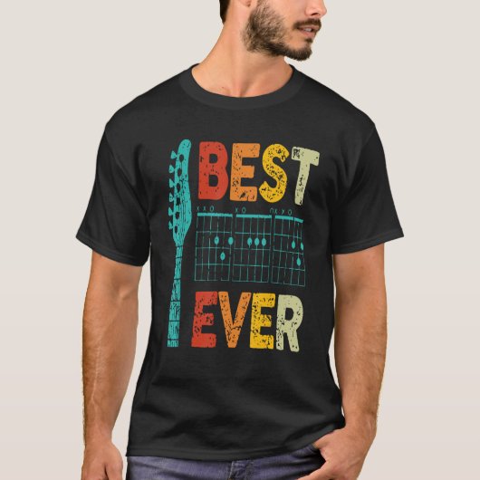 Guitarist Father Best Dad Ever D A D Chord Guitar T-shirt (Voorkant)