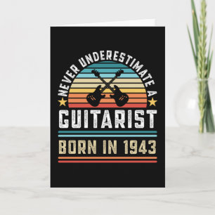 Guitarist geboren in 1943 80th Birthday Guitar Gif Kaart
