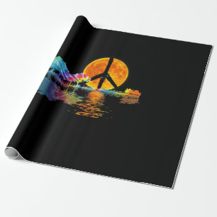 Guitarist Guitar Lake Shadow Peace Love Guitar Cadeaupapier