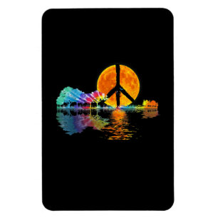 Guitarist Guitar Lake Shadow Peace Love Guitar Magneet