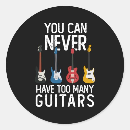Guitarist Guitar Music Gift Cadeau Idee Ronde Sticker (Voorkant)